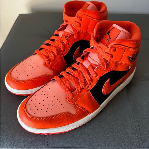 Nike Jordan 1 Mid “Rush Orange Crimson Bliss” - Picture 2 of 5
